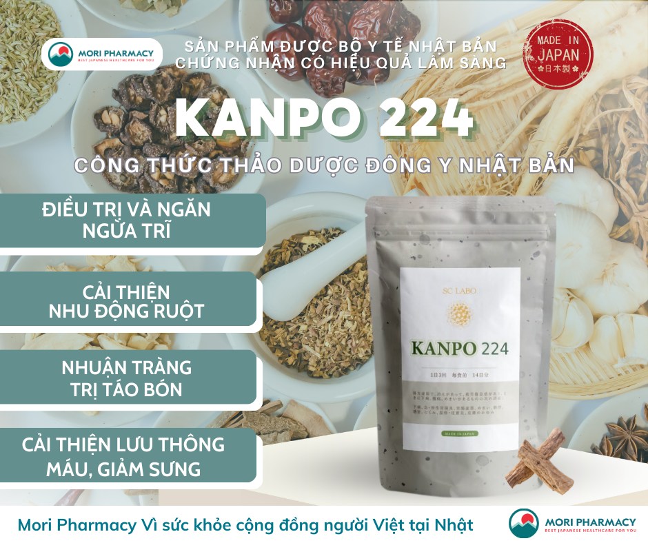 KANPO 224: GIẢI PHÁP THẢO DƯỢC ĐIỀU TRỊ VÀ NGĂN NGỪA TRĨ 